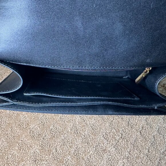 Retro Style Leather L'Festin Top Handle Shoudler Bag with Gold Hardware - Black - Picture 10 of 11